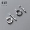 Pulsera de plata S925 antigua engrosada con cierre de hebilla ot hebilla de conexión cuerda de hilo manual para hacer a mano accesorios semiacabados S1039