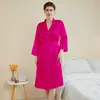 Pijamas e Roupas de Casa Plus Size Amazon para Mulheres, Verão Leve Luxo Manga Três Quartos Fresco Camisola Longa e Roupão, Podem Ser Usados Fora