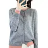 Cardigan de Tricô Feminino Manga Longa Bloco de Cores Casaco Suéter Top com Design Falso de Duas Peças, Solto e Leve - Primavera 2026