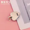 Moda Coreana Retro Colgante de Corazón de Melocotón de Plata Tailandesa Plata S925 Colgante de Corazón en Forma de Corazón Pulsera de Cuerda Trenzada con Cuentas DIY
