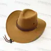 Chapéu Cowboy Ocidental Retrô Americano para Homens e Mulheres, Chapéu Jazz com Proteção Solar, Proteção Solar para Viagem, Chapéu de Cavaleiro Feminino de Aba Larga
