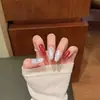 Puntos de Lunares Lazo KT30 Piezas Dibujos Animados Uñas Portátiles Hechas a Mano Puras Nueva Manicura Prehecha Puntas de Uñas Portátiles Dulce