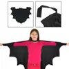 Capa de Halloween Transfronteriza de Amazon para Niños y Adultos Ropa de Murciélago Tiara Antifaz Traje de Capa Negra de una Pieza