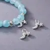 Prata Pura 990 Sólida Pingente Liso de Estrela e Lua de Prata Charme de Estrela de Cinco Pontas Materiais de Acessórios de Prata Pura para Pulseira de Cristal DIY