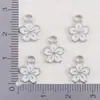 Pingente Colorido de Flor de Cerejeira em Esmalte e Liga de Metal Acessórios para Joias de Brinco, Colar, Pulseira DIY