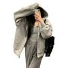 Chamarra con Capucha para Mujer para Primavera y Otoño 2026, Nuevo Estilo Americano, Forro Polar para Otoño e Invierno, Sudadera con Capucha Estilo Perezoso Lindo Coreano