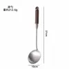Juego de Utensilios de Cocina de Acero Inoxidable 304 y Madera de Nogal con Mango de Madera, Espátula para Cocinar, Cucharón para Sopa, Espumadera, Cuchara y Espátula Gruesas para el Hogar