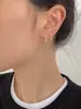 Pendientes Colgantes de Zirconia con Forma de C para Mujer, Pendientes de Nuevo Estilo Popular con Diseño Único, Pendientes de Aro de Alta Gama