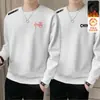 Sudadera con cuello redondo y forro polar para hombre, marca de moda de otoño e invierno, prenda interior versátil holgada de manga larga, atuendo unisex para pareja, top para estudiante