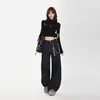 Colección retro americana otoño/invierno 2026: Pantalones largos versátiles, de rico color rojo ladrillo café y caqui claro, disponibles para dropshipping