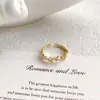 Anillo Zirconia Personalidad de Nicho Estilo Ins para Mujer, Anillo Versátil Minimalista para el Trabajo con Perlas, Anillo Ajustable para Dedo Índice