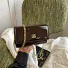 Bolso de Mujer de Comercio Exterior 2025 Nuevo Vintage Charol Bolso Mensajero Cruzado Versátil Cadena Moda Bolso Cuadrado Pequeño