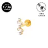 Nuevo Stud para Labio de Aleación de Titanio G23 Piercing con Rosca Interna de Fondo Plano Joyería Stud para Hélice Auricular Estilos Plateado y Dorado Venta al por Mayor