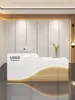 Mostrador de bar, escritorio de recepción moderno pintado, mostrador de tienda, mostrador de bar, mostrador de caja de salón de belleza, escritorio de recepción para pequeñas empresas