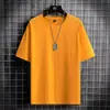 Camiseta de Manga Corta para Hombre Verano Cuello Redondo Holgada Media Manga Ropa Superior Estilo Coreano Camiseta Base Casual Transpirable para Adolescentes y Estudiantes