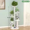 Estante de Flores de Hierro para Sala de Estar, Estante de Flores de Pie para Balcón, Soporte para Macetas de Suculentas y Plantas Verdes, Estante de Almacenamiento de Piso Multicapa para Interiores