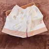 Pijama Popular de Bloques de Color de Rilakkuma para Mujer, Conjunto de Dos Piezas de Cardigan de Manga Corta y Shorts de Verano, Adecuado para que las Chicas lo Usen Afuera como Ropa de Casa