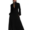 2026 Nuevo Estilo Transfronterizo Elegante Ceñidor de Cintura Adelgazante Vestido Largo de Manga Larga Plisado para Vacaciones Vestido Blanco Francés