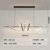 Lámpara Colgante Minimalista y de Lujo para Comedor con Cristal Natural, Iluminación Larga para Barra de Cocina, Lámpara de Diseño LED con Forma de Ola, Sin Hierro