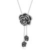 Collar con colgante de flor de rosa negra de alta calidad con cadena de suéter Camellia estilo Chanel, extraíble, ajustable y con nicho de temperamento