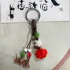 Chaveiro de Bolsa de Cerâmica Tecida à Mão Jingdezhen, Pingente Criativo com Argola de Mola, Presentes Pequenos Culturais e Criativos Atacado