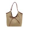 Coreia do Sul bolsa pequena de alto valor retrô feminina primavera e verão 2025 nova bolsa de palha trançada com costura bolsa tote para o dia a dia