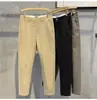 Calça Masculina Nova Estilo Verão Cropped, Calça Elegante Slim Fit com Efeito de Caimento, Calça Afunilada Sem Amassar, Calça Casual da Moda para Jovens