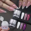 Manicure Nova Transfronteiriça Pó Moonlight Frasco Lótus Design de Pote à Prova de Vazamento Rosa Roxo Espelhado Aurora Pérola Pó Moonlight