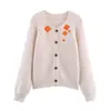 Nuevo Verano 2025 Transfronterizo Estilo Europeo y Americano Moda Femenina Casual Suelto Manga Larga Botonadura Sencilla Cuello Redondo Chaqueta Tejida