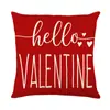 Nueva funda de almohada de lino para el Día de San Valentín con estampado de letras a cuadros para cojín de sofá de sala de estar Funda de cojín Amazon