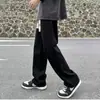 Jeans Retro Explosivo Masculino Verão Cordão Solto Reto Estilo Americano High Street Meninos Calças de Perna Larga Finas