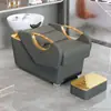 Cama de Lavar Cabelo para Salão, Cama de Lavagem Simples Semi-Reclinável para Salões de Beleza, Venda Direta do Fabricante, Cama de Salão de Beleza Moderna