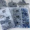 Rhinestones Azules Claros de Base Plana, Rhinestones Grandes en Forma de Abanico, Rhinestones de Base Plana para Uñas, Rhinestones Redondos Azules Super Brillantes