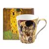 Taza de Hueso de Porcelana Klimt-El Beso Taza de Cerámica Taza de Café Pintura al Óleo Creativa Taza de Pareja