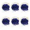 Set de 6 Piezas de Suministro Transfronterizo Europeo y Americano Novio y Novia Boda Hoja de Oro con Cuentas Muñequera y Ramillete Fabricante Venta al por Mayor Stock Disponible