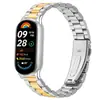 Adequado para Pulseiras Esportivas Xiaomi 8/9/10, Pulseira de Relógio de Aço Inoxidável com Três Contas, Pulseira de Relógio Inteligente Xiaomi com Três Contas