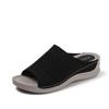 [Agotado, Sin Reposición] Sandalias de Suela Gruesa con Tejido Elástico Fly-Knit Transpirable Suela Suave, Pantuflas Casuales Slip-On, Tallas Grandes 41-43