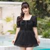 Traje de Baño de Encaje Estilo Hada Talla Grande Nuevo 2025 Femenino Sexy Ins Conservador Cubre Vientre Bóxer Chica Gorda Traje de Baño para Aguas Termales