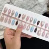 Cuentas de Cristal de Alto Gama que Cambian de Color Azul y Rosa, 30 Piezas Ojo de Gato, Esmalte de Uñas Natural, Gel, Spray, Piezas de Uñas Postizas Pre-hechas, Venta al por Mayor