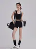 Conjunto Nuevo de Ropa de Yoga para Mujer 2026, Top Deportivo Tipo Racerback con Bloques de Color y Shorts, Conjunto de Dos Piezas para Fitness Pilates Entrenamiento