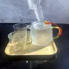 Mini Tetera de Vidrio Estilo Retro Pequeña Resistente a Altas Temperaturas con Filtro Infusor de Té Transparente Juego de Tetera Kung Fu