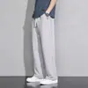 Pantalones Drapeados de Pierna Ancha para Hombre Otoño Sueltos Rectos Pantalones Deportivos Negros Primavera Otoño Casuales Largos Verano