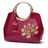 Bolsa de Mão Feminina Nova Moda 2026 Couro Verniz Vermelho Transfronteiriça, Bolsa Feminina Formato Concha Couro Brilhante, Bolsa de Ombro Único Transversal Atacado