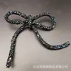 Grampo de Cabelo Laço Amarrado Transfronteiriço Luxo Super Brilhante Full Diamond Cordão de Laço Broche