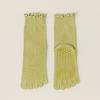 Calcetines de Yoga para Mujer, Calcetines Antideslizantes Profesionales, Calcetines de Encaje para Pilates de Cinco Dedos, Calcetines de Dedos Separados, Calcetines de Media Pantorrilla para Fitness en Interiores para Mujer