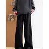 Calça Moletom Scimitar Pesada Americana Masculina Outono Marca Tendência Calças Retas Largas Calças Casuais com Painéis e Caimento