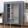 Armario de Tela Sencillo para Dormitorio del Hogar Habitación de Alquiler, Marco Completamente de Acero, Resistente y Duradero, Armario de Tela Económico para Almacenamiento en Apartamentos Pequeños