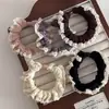 Faixa de cabelo com babados de renda estilo coreano, macia e confortável, scrunchie pequeno de seda gelada, elástico simples para rabo de cavalo para mulheres