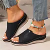 Sandalias Casuales de Cuña con Plataforma Gruesa de Talla Grande para Mujer, Adecuadas para Uso en Exteriores, Verano 2026, Tacón Medio, Zapatos de Playa de Moda, Talla 43