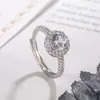 Anillo Redondo de Diamante Sintético para Mujer, Diseño de Nicho, Anillo de Circonita de Alta Gama, Propuesta, Compromiso, Regalo para Novia, Joyería